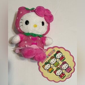 Sanrio hello Kitty plush-Strawberry ,5”Tall,New w/Tag!